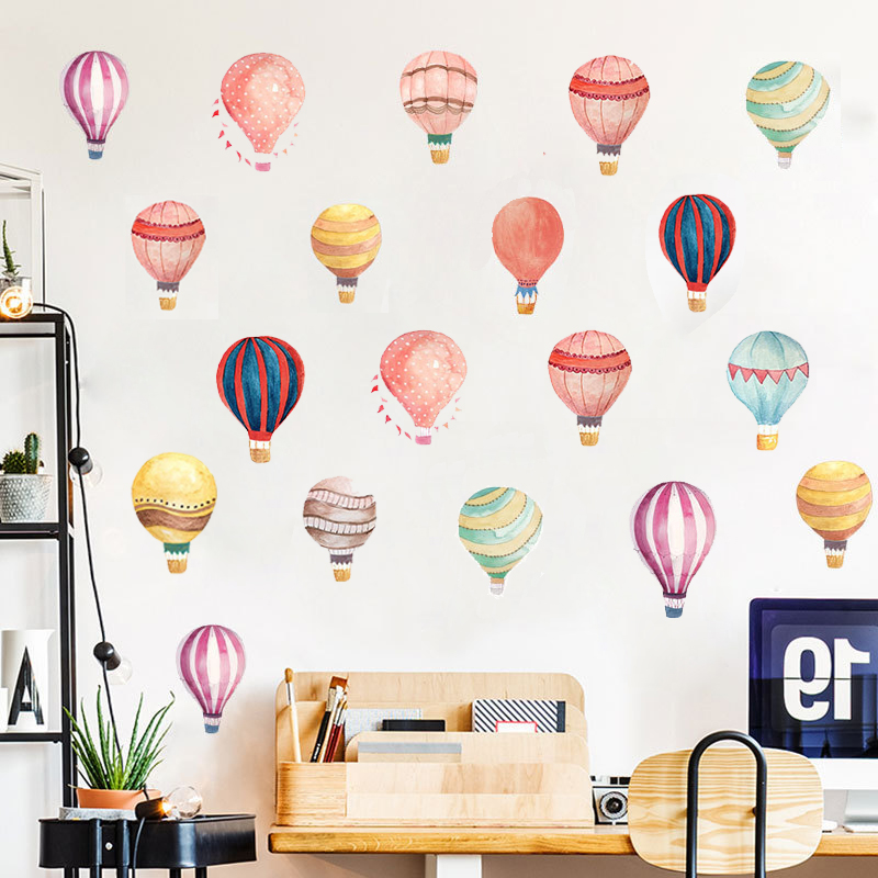 Office Furniture Store - Colourful Hot Air Balloons Wall Stickers