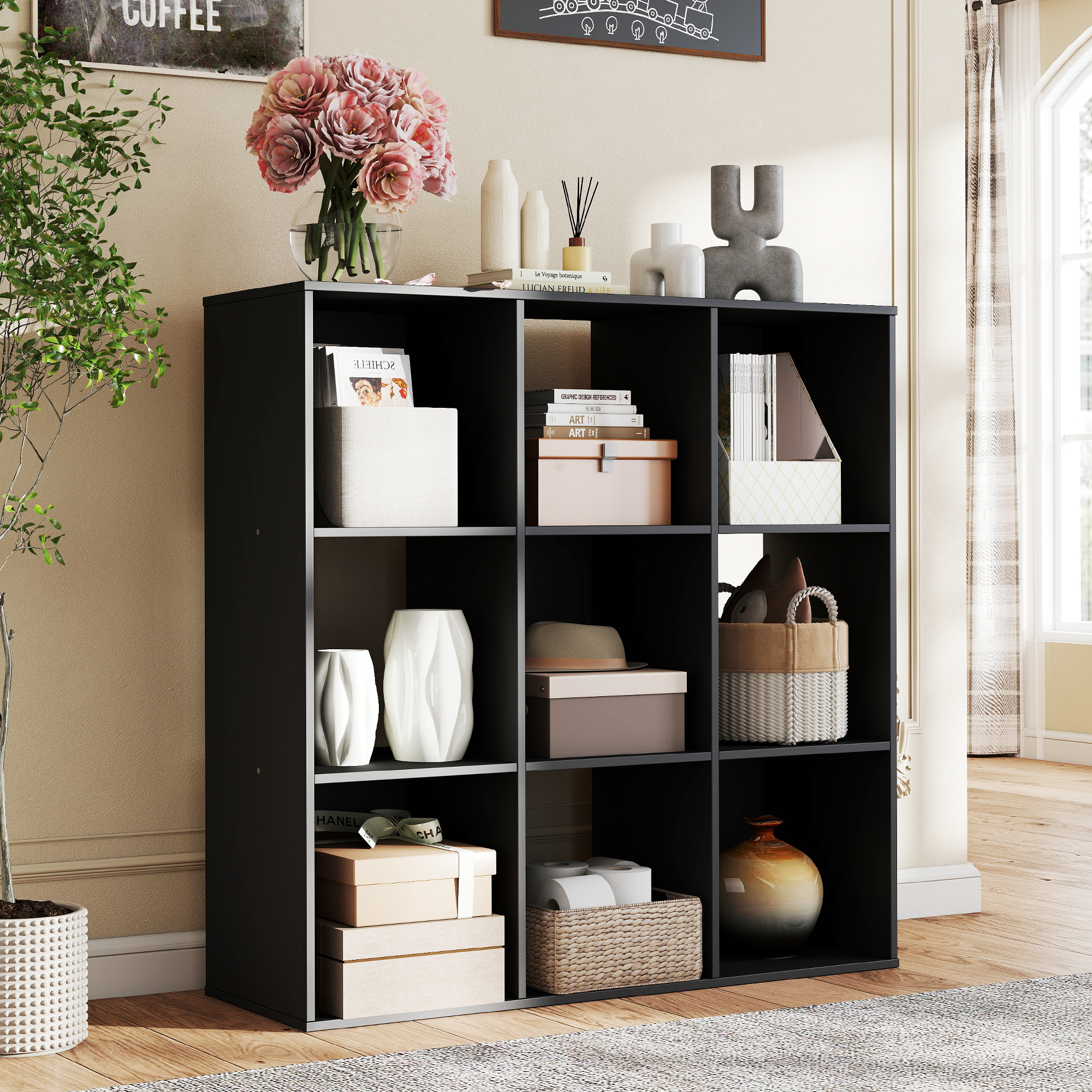 Office Furniture Dimensions - JHK 9 Cube Storage Organizer Wooden