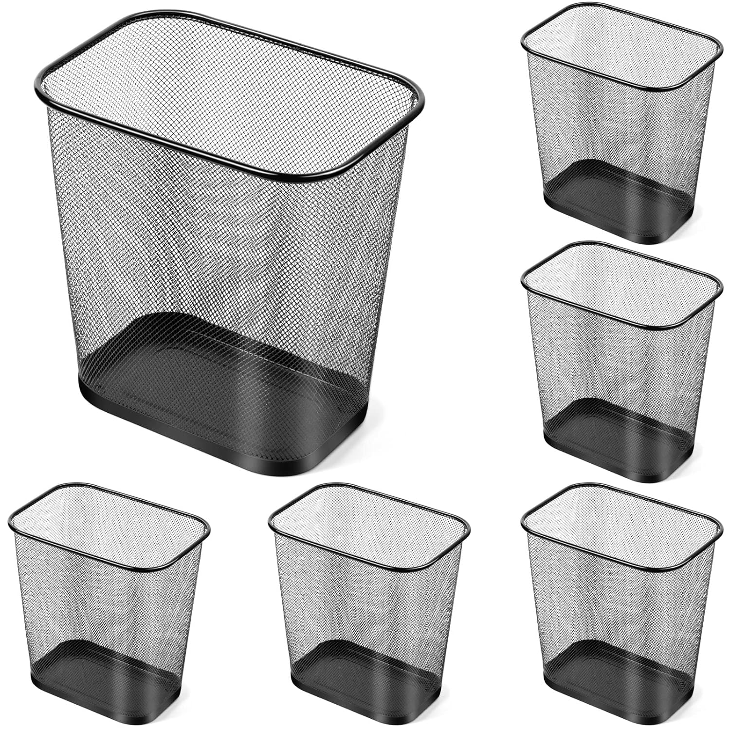 Paper Basket Mesh - 6 Pack Mesh Square Trash Cans