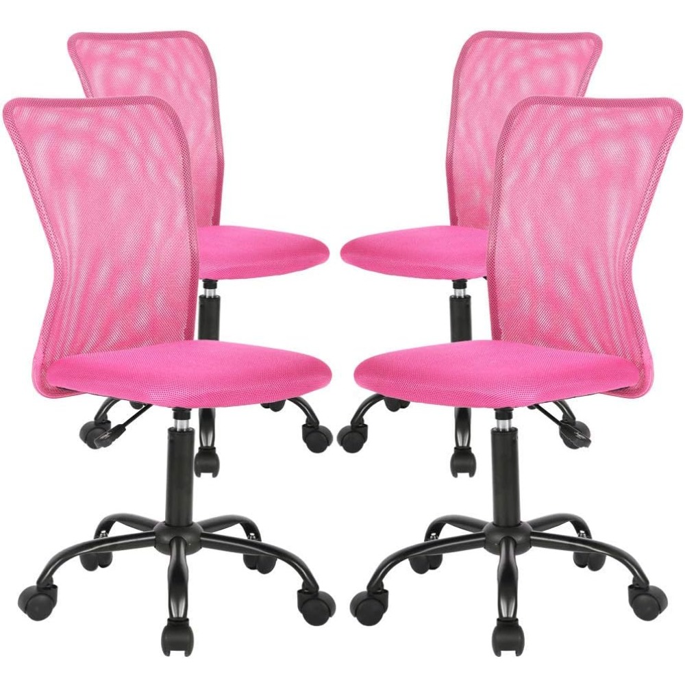 Task Chair Mid Back - 4 pack office desk chairs w/lumbar