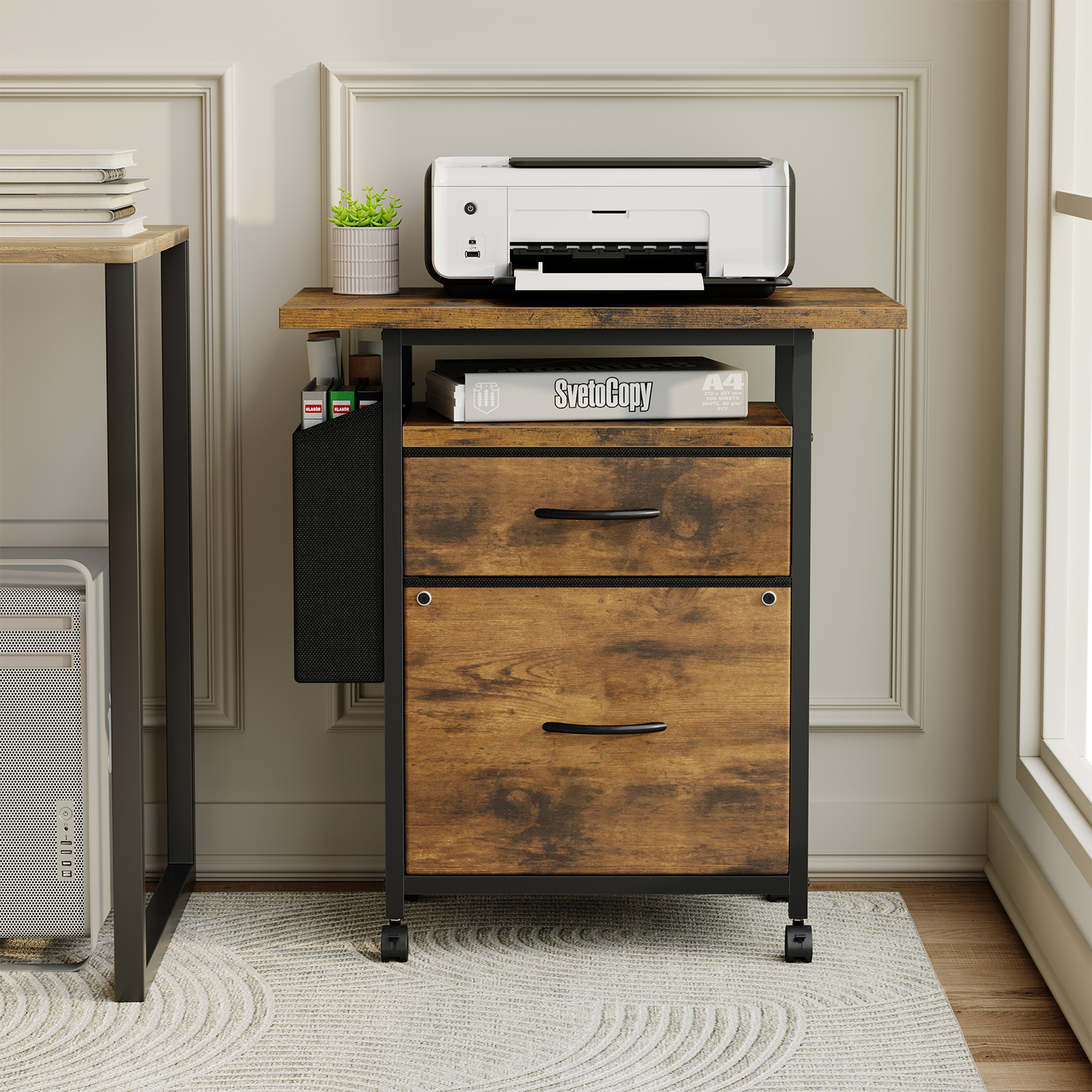 JHK Mobile File Cabinet with 2 - Office Furniture Dimensions review and price