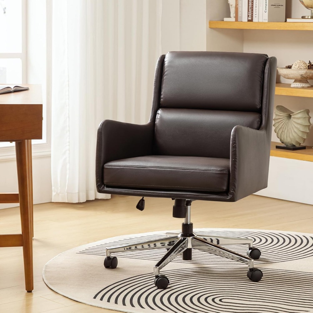 HULALA HOME Faux Leather Home  - Task Chair Mid Back review and price
