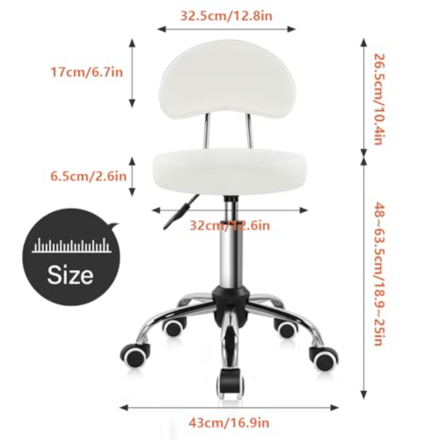 Rolling Stool with Mid Back He - Task Chair Mid Back review and price
