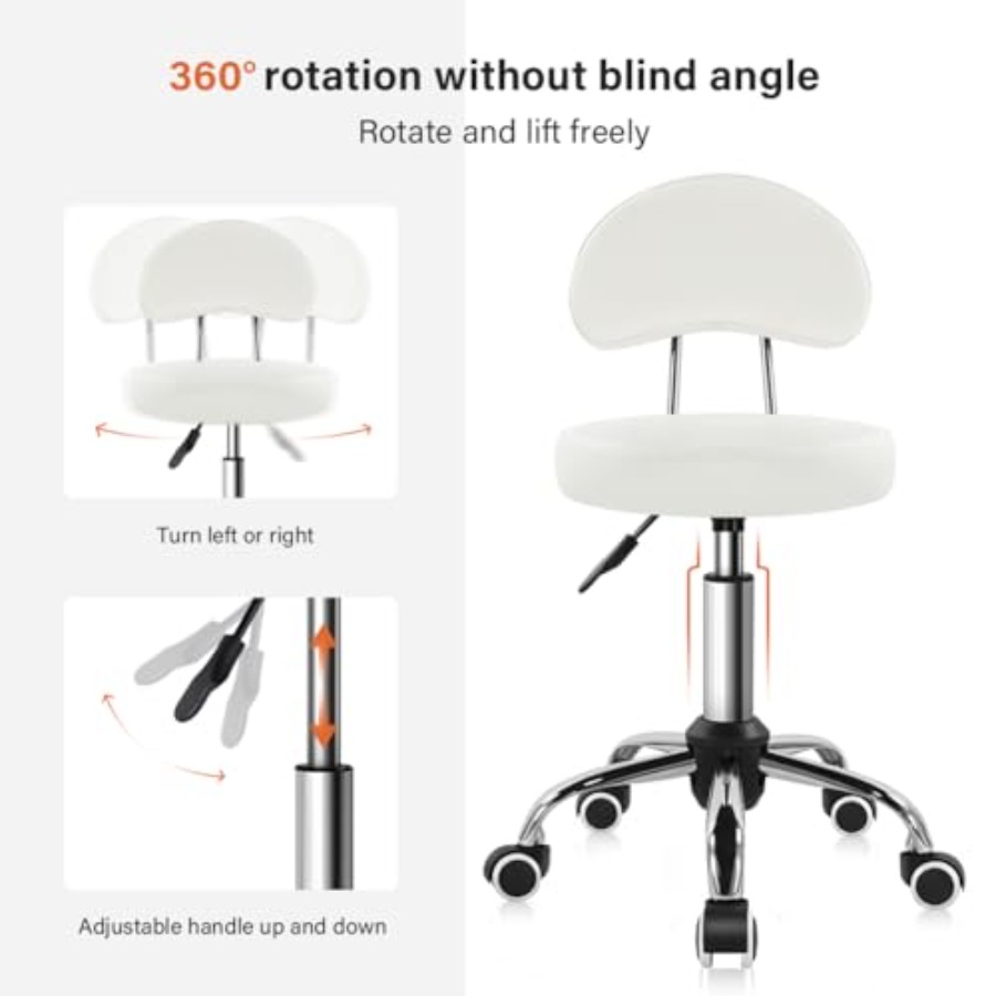 Rolling Stool with Mid Back He - Task Chair Mid Back review and price