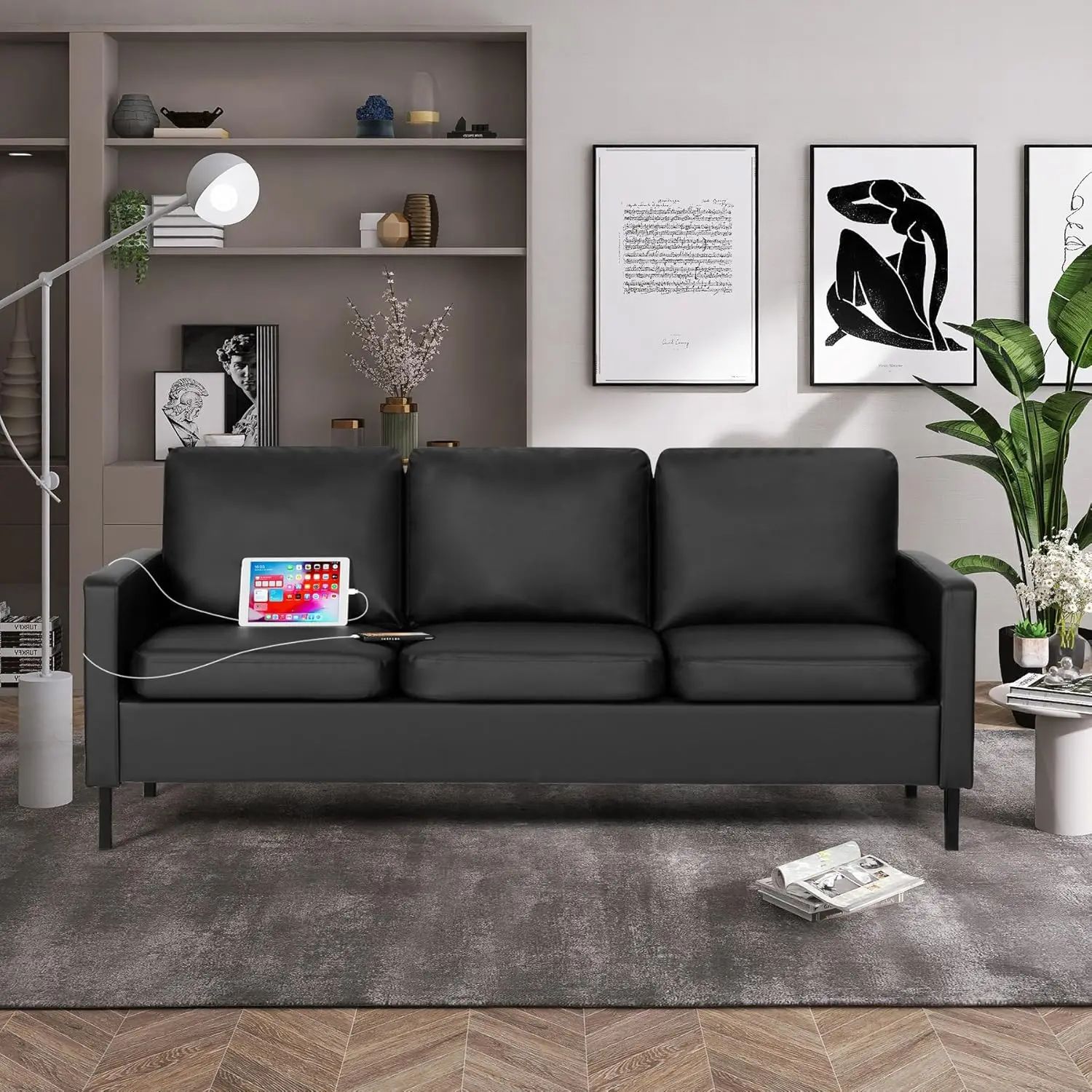 Modern Comfy Couch with  USB,  - Office Furniture Dimensions review and price