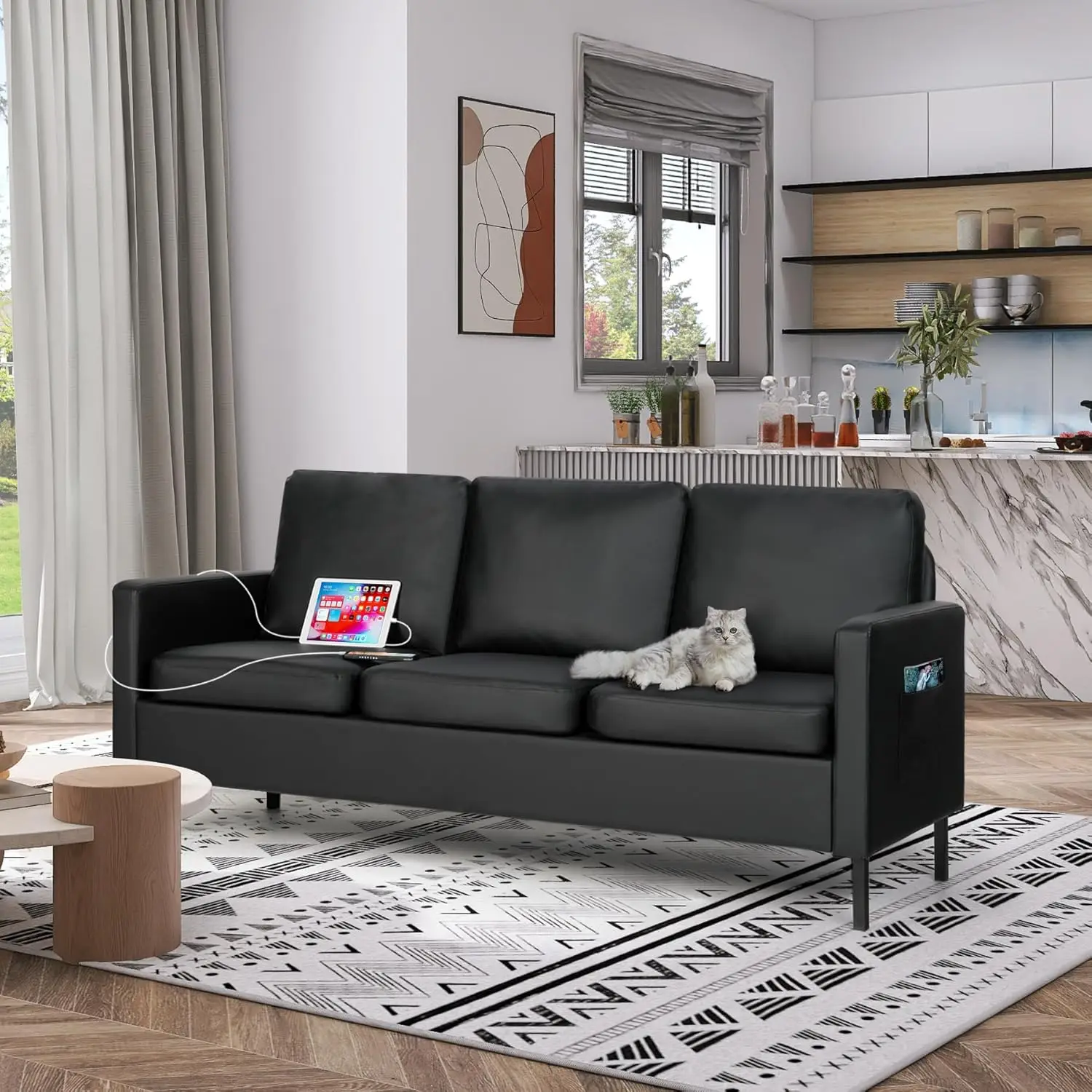 Modern Comfy Couch with  USB,  - Office Furniture Dimensions review and price