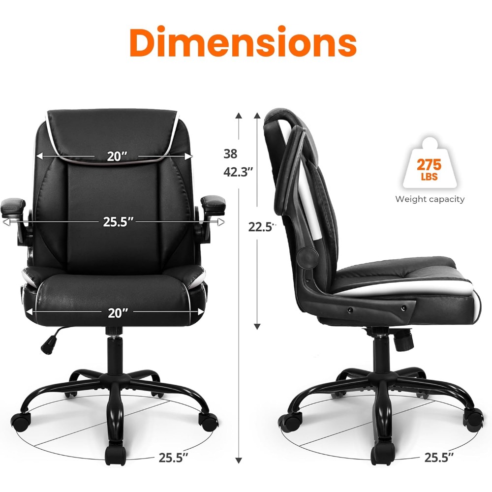 Ergonomic Mid-Back Leather Des - Task Chair Mid Back review and price