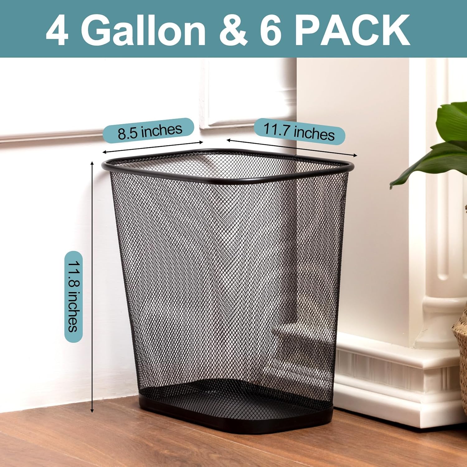 6 Pack Mesh Square Trash Cans  - Paper Basket Mesh review and price