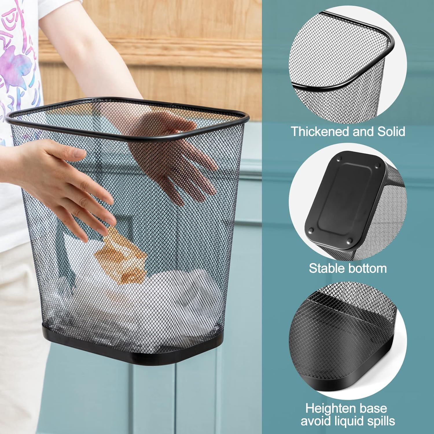 6 Pack Mesh Square Trash Cans  - Paper Basket Mesh review and price