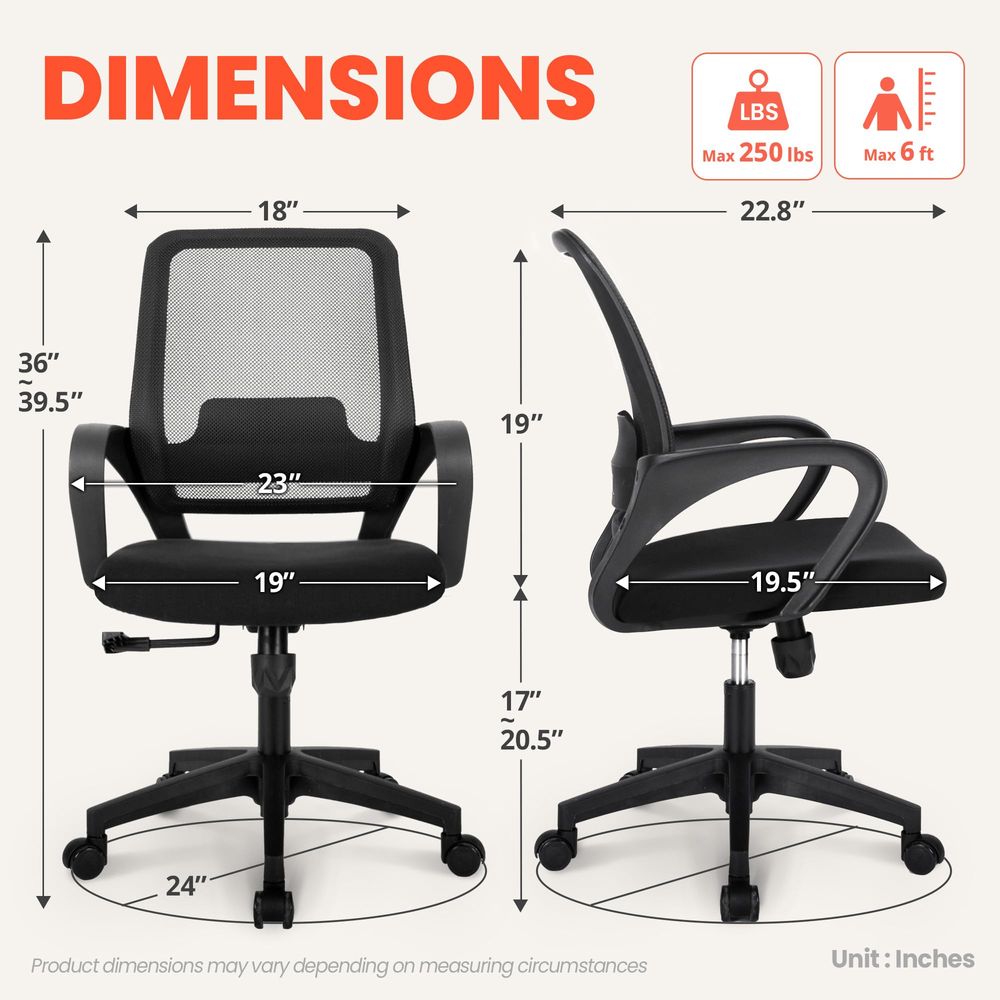 CHAIR Office Desk Ergonomic Co - Task Chair Mid Back review and price