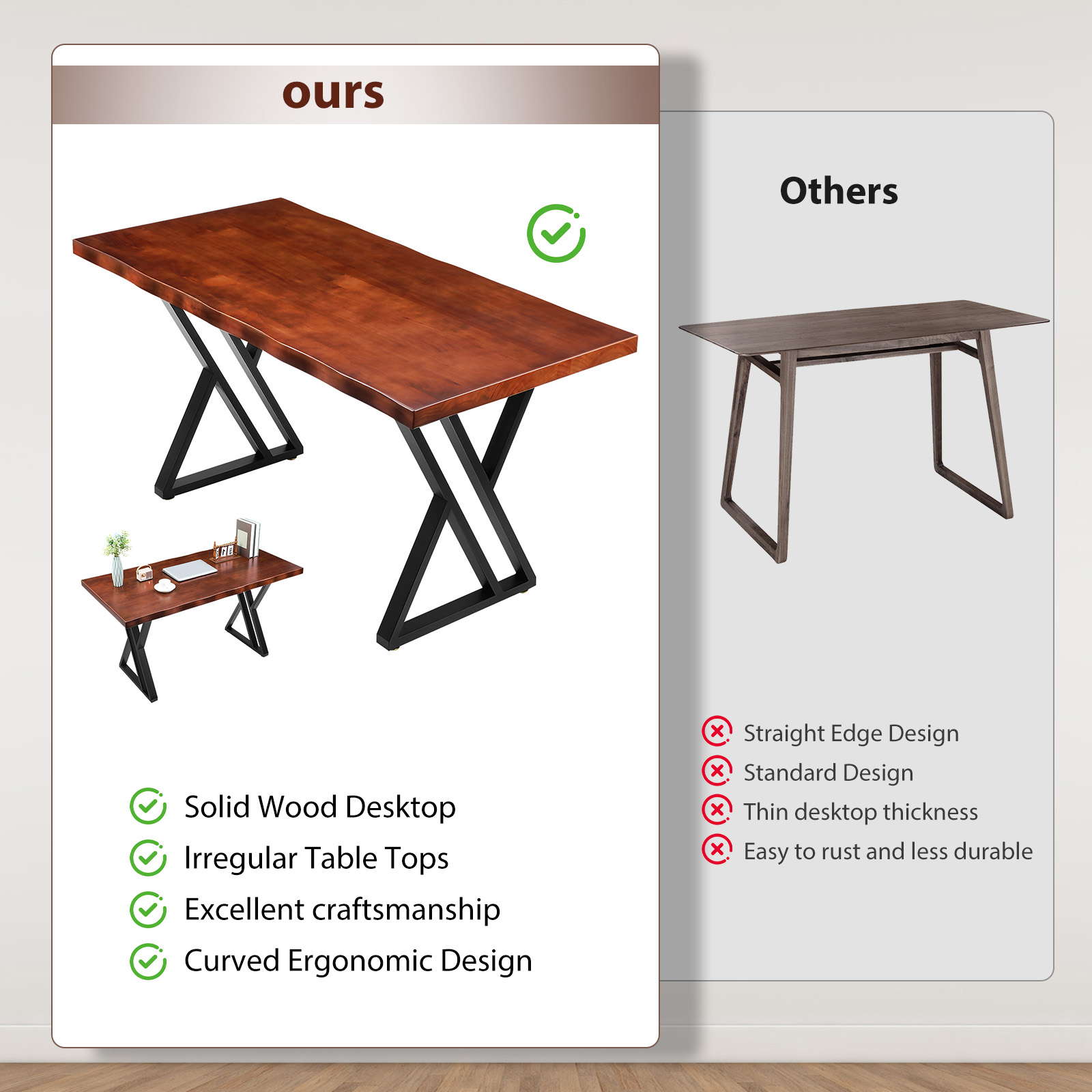 Heavy-Duty Solid Wood Computer - Office Furniture Dimensions review and price