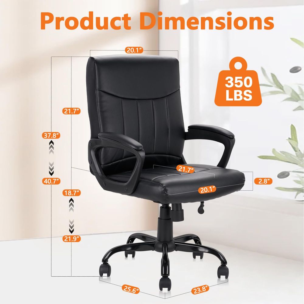 Leather Office Executive Chair - Task Chair Mid Back review and price