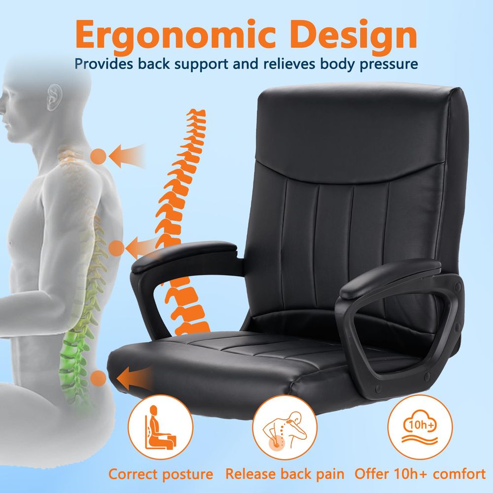 Leather Office Executive Chair - Task Chair Mid Back review and price
