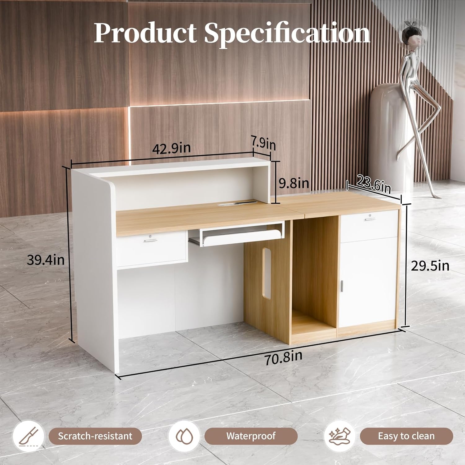 Modern Reception Counter LED P - Office Furniture Store review and price