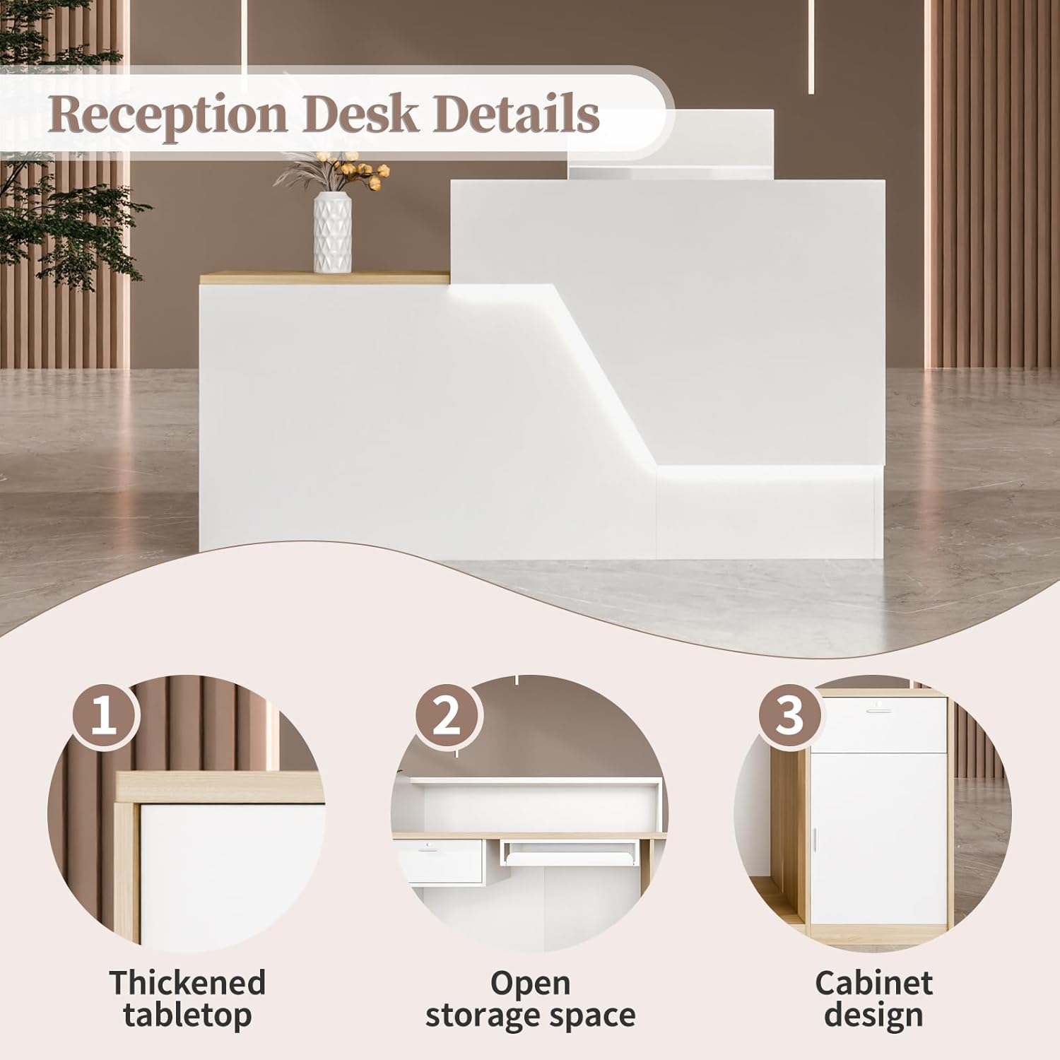 Modern Reception Counter LED P - Office Furniture Store review and price