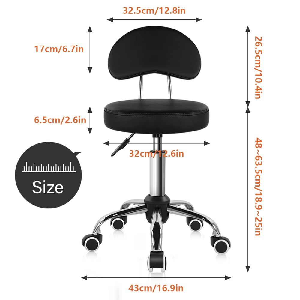 Rolling Stool with Mid Back He - Task Chair Mid Back review and price
