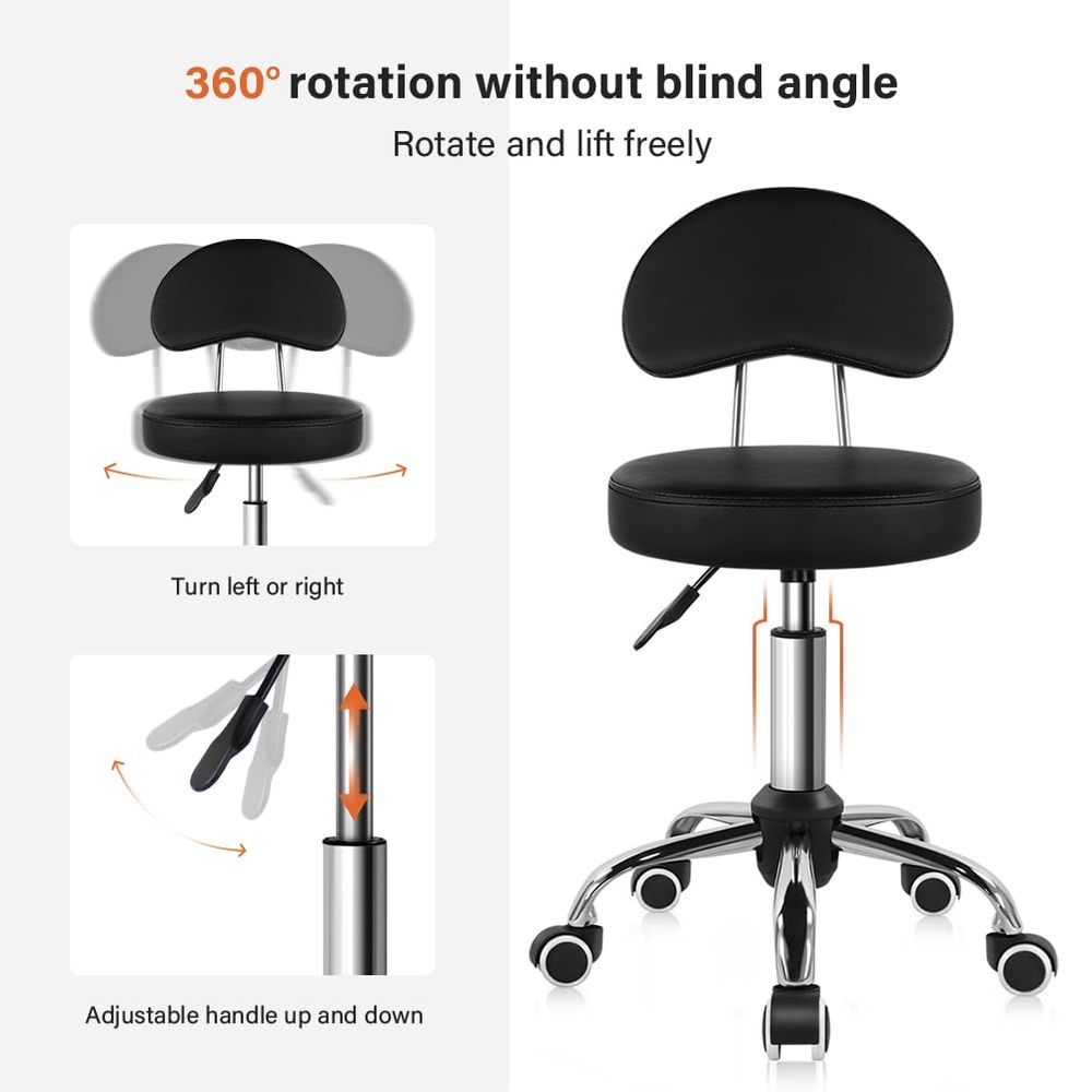Rolling Stool with Mid Back He - Task Chair Mid Back review and price