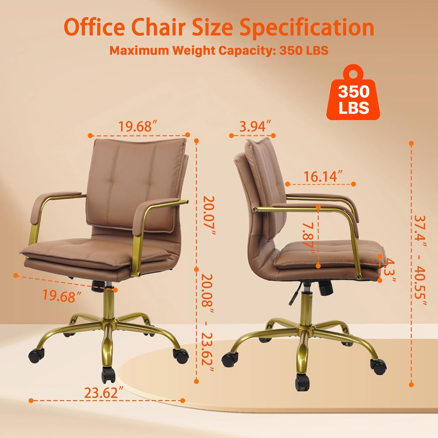 Leather Mid-Back Swivel Office - Task Chair Mid Back review and price