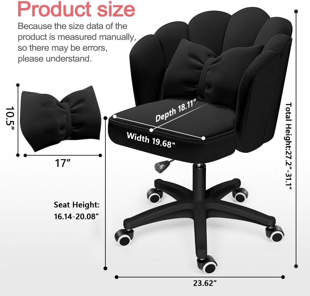 Velvet Desk Chair with Wheels  - Task Chair Mid Back review and price