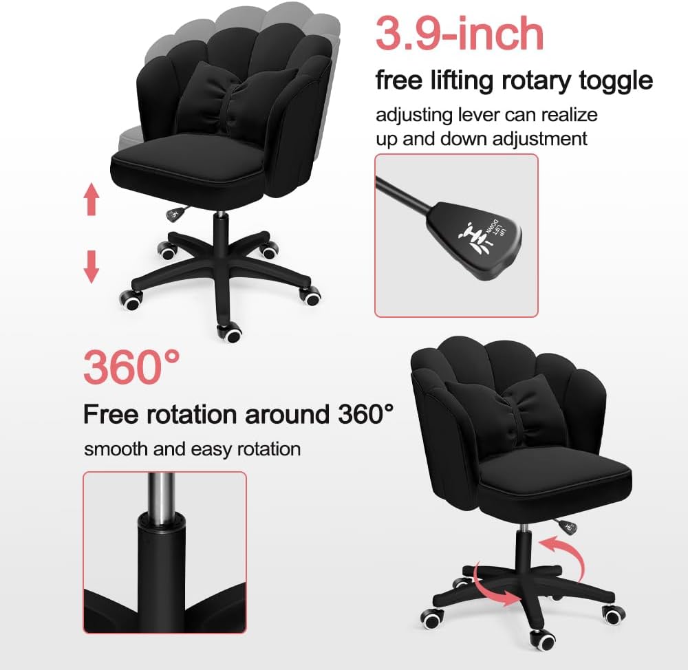 Velvet Desk Chair with Wheels  - Task Chair Mid Back review and price