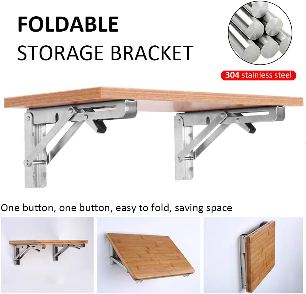 2PCS Folding Bracket for Shelf - Wall Mounted Desk Fold review and price