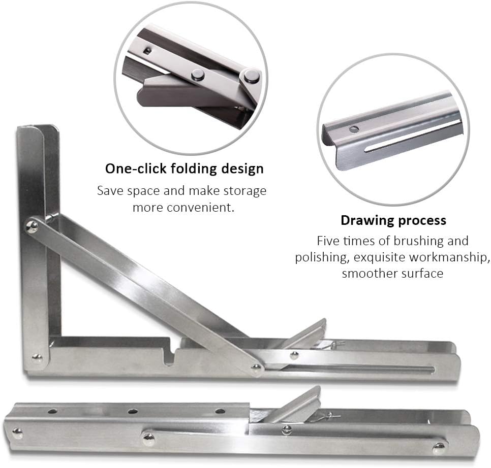 2PCS Folding Bracket for Shelf - Wall Mounted Desk Fold review and price