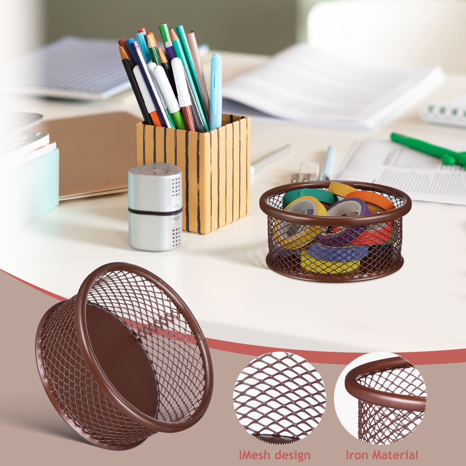 4Pcs Metal Paper Clip Holder M - Paper Basket Mesh review and price