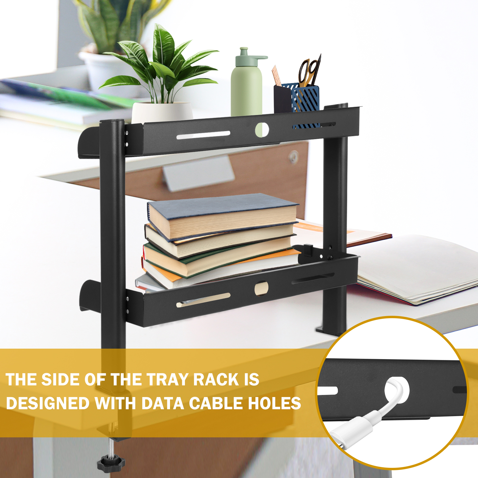 2 Tiers Clamp-on Desk Shelf No - Wall Mounted Desk Fold review and price